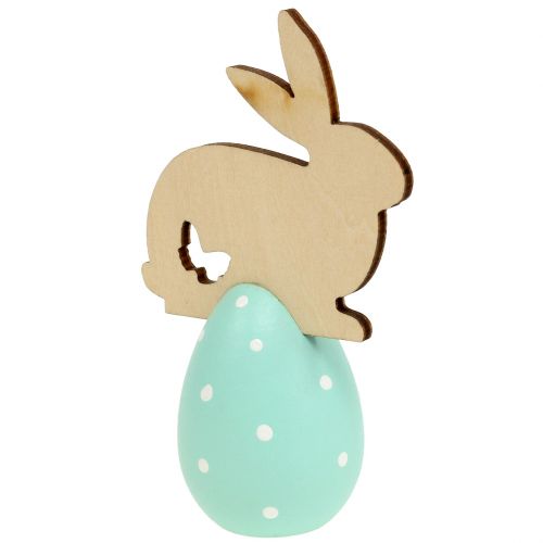 Floristik24 Oeuf de Pâques avec lapin 9-12 cm 2 p.