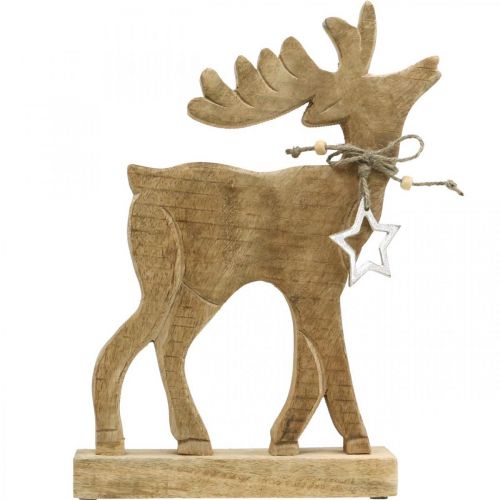 Floristik24 Décoration de table Décoration de Noël cerf en bois décoration debout renne H33cm