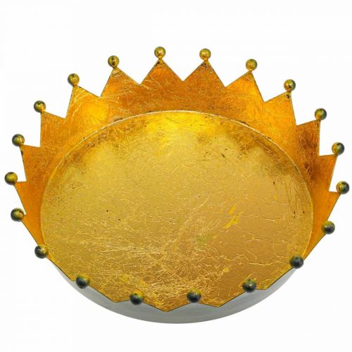 Floristik24 Décoration de table couronne de Noël noir doré Ø16,5cm H6cm