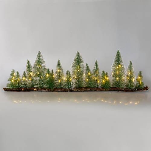 Article Décoration de table forêt d&#39;hiver avec LED verte 100cm 60L