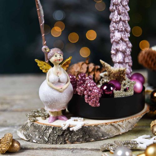 Floristik24 Décoration de table ange rose figurine de décoration Noël 4,5 × 3,5 × 9,5cm 4pcs