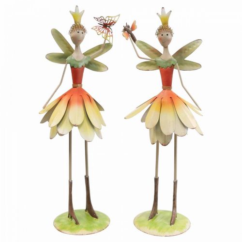 Décoration de table fleur de printemps elfe décoration en métal fée 16×12×38cm 2pcs