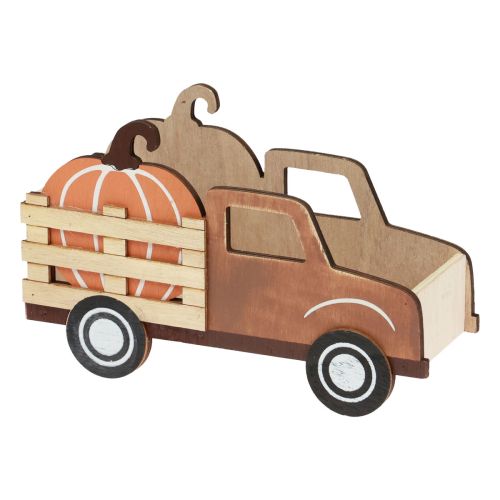 Floristik24 Décoration de table décoration citrouille d&#39;automne camion de livraison bois 20×7,5×12,5cm