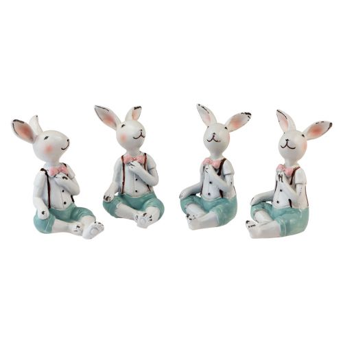 Article Décoration de table lapins de Pâques garçons blanc bleu rose 8,5cm 4pcs