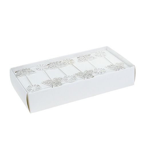 Article Porte-carte papillon argenté pour table 3,5 cm 6 p.