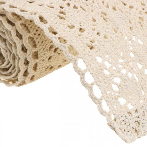 Floristik24 Chemin de table crochet dentelle nature 30cm x 140cm