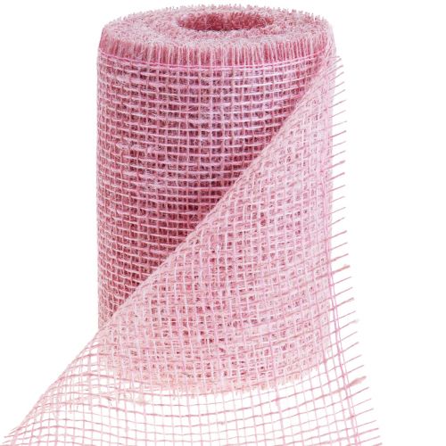 Floristik24 Chemin de table jute ruban de table ruban de jute rose clair 15cm 10m