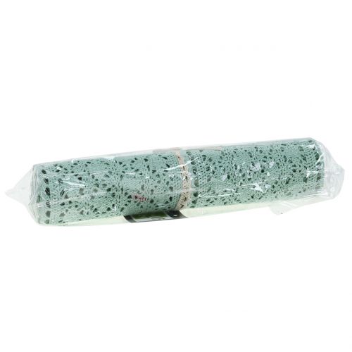 Floristik24 Chemin de table dentelle au crochet vert menthe 30 x 140 cm