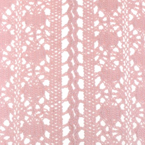 Floristik24 Chemin de table dentelle au crochet rose 30 x 140 cm