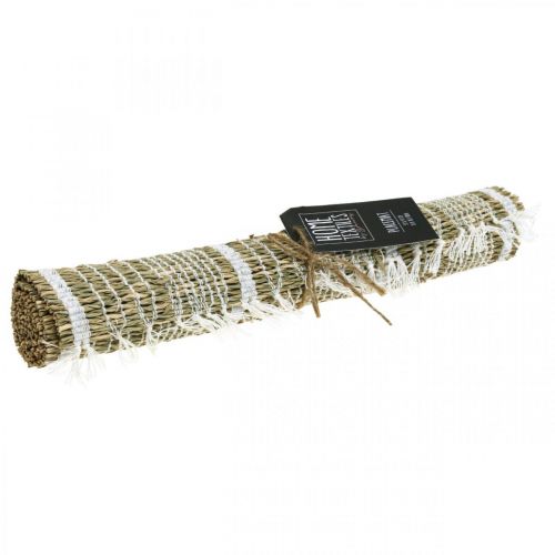 Floristik24 Set de table jonc de mer naturel, blanc Set de table petit chemin de table 47×33cm