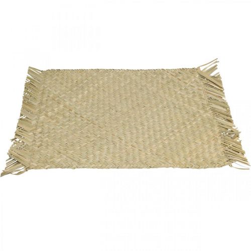 Article Set de table jonc de mer rectangulaire décoration de table jacinthe d'eau nature 33×48cm