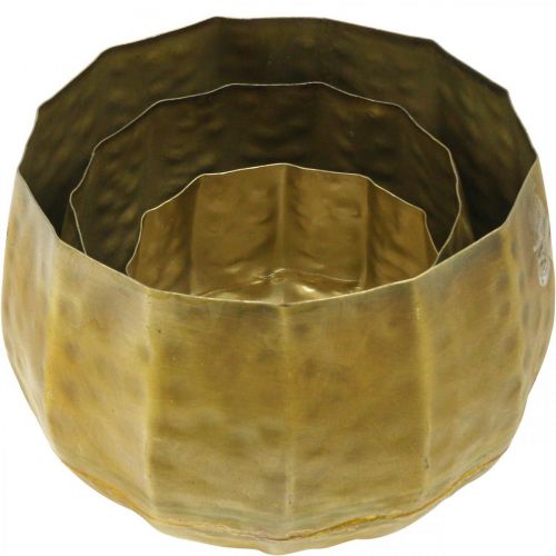 Article Pot de fleurs décoratif en métal laiton Ø22,5/18,5/14,5cm lot de 3