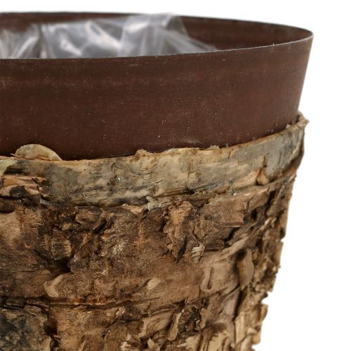 Floristik24 Pot avec bouleau et métal Ø17.5cm H16.5cm 1p