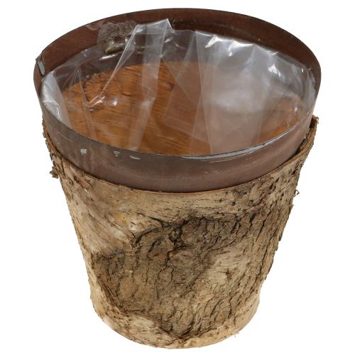 Floristik24 Pot avec bouleau et métal Ø17.5cm H16.5cm 1p