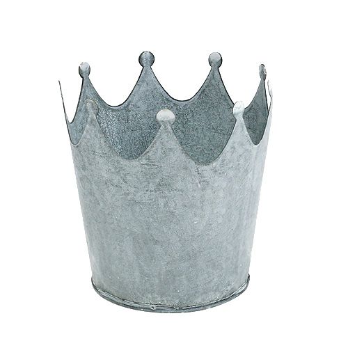 Floristik24 Couronne de zinc grise décolorée Ø 10 cm H. 9,5 cm 6 p.