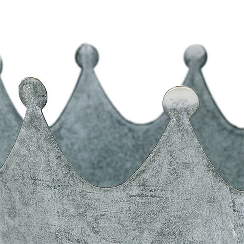 Floristik24 Couronne de zinc grise décolorée Ø 10 cm H. 9,5 cm 6 p.