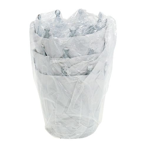 Floristik24 Couronne de zinc grise décolorée Ø 10 cm H. 9,5 cm 6 p.