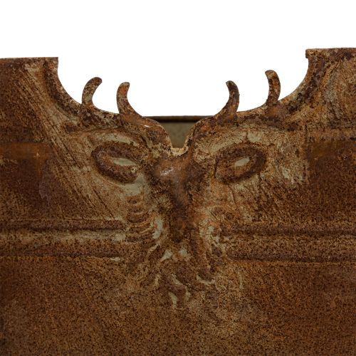 Bol ovale en métal avec anses, motif cerf, finition rouille, 36 cm | Floristik24.be