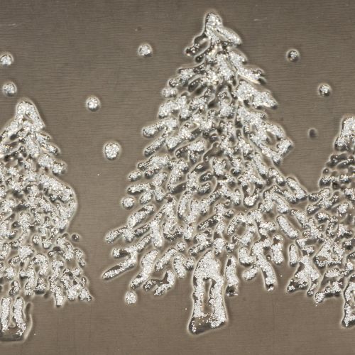 Pot de fleurs ovale orné d'un sapin en relief, 25 cm | Floristik24.be