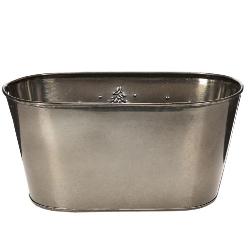 Pot de fleurs ovale orné d'un sapin en relief, 25 cm | Floristik24.be
