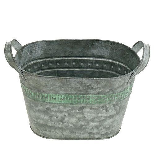 Floristik24 Pot zinc ovale 20cm x 12cm H14cm