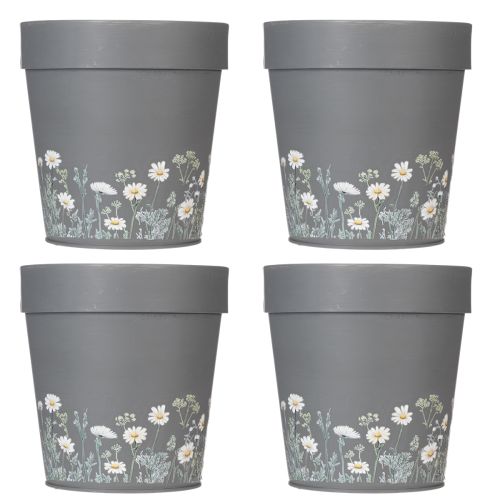 Article Pot de fleurs à motif floral pour une décoration intérieure moderne et un balcon estival, 13 cm, lot de 4