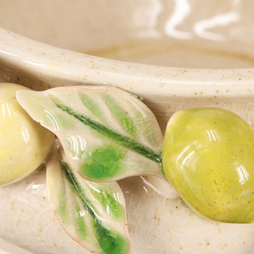 Article Bol en céramique avec citrons – Bol décoratif méditerranéen pour table et cuisine Ø21,5cm H8,5cm