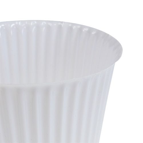 Article Pot plissé en plastique Ø 10 cm H. 8 cm blanc 25 p.