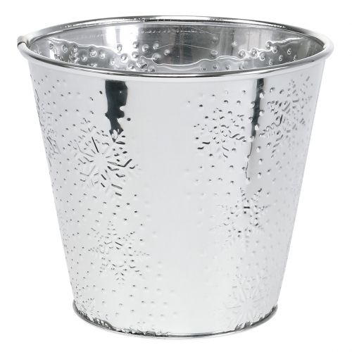 Floristik24 Pot motif flocon de neige Ø16,5cm H14,5cm 1 pce