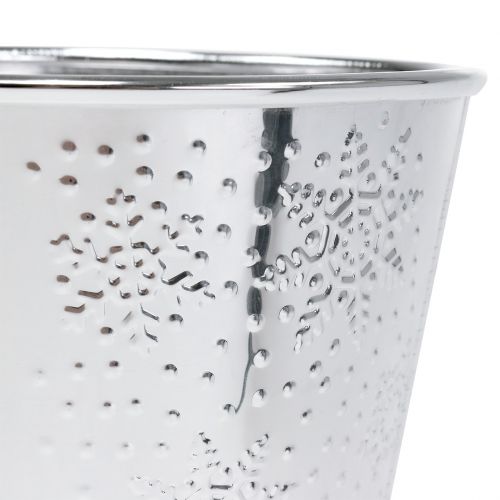 Article Pot motif flocon de neige Ø16,5cm H14,5cm 1 pce