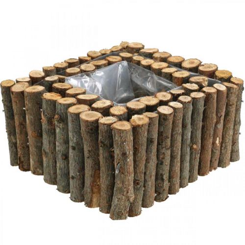 Article Jardinière carrée branches de bouleau naturel 14,5/20cm lot de 2