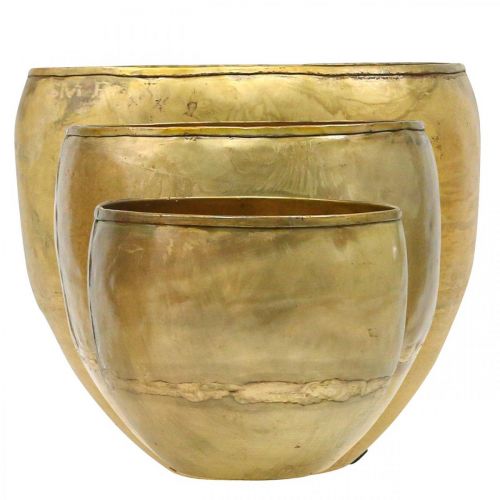 Article Vases décoratifs vases en métal aspect laiton Ø17,5/15/13cm lot de 3
