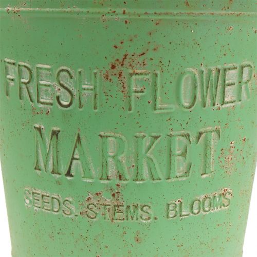 Floristik24 Seau en zinc vert antique Ø20.5cm H22.5cm