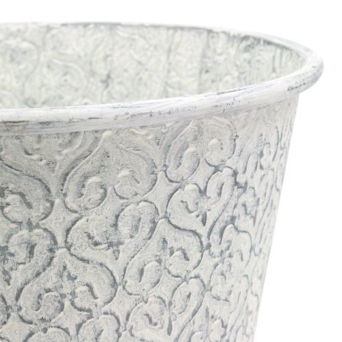Floristik24 Seau Zinc Blanc Lavé Ø29cm H28cm