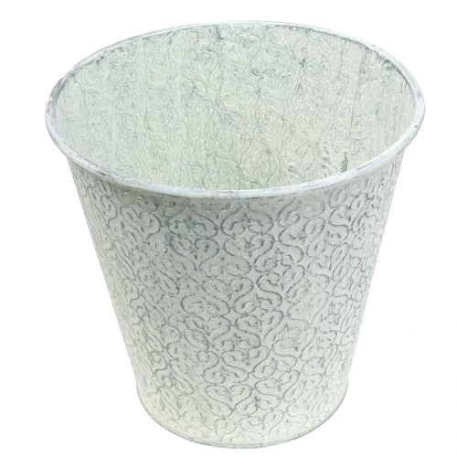Floristik24 Seau Zinc Blanc Lavé Ø29cm H28cm