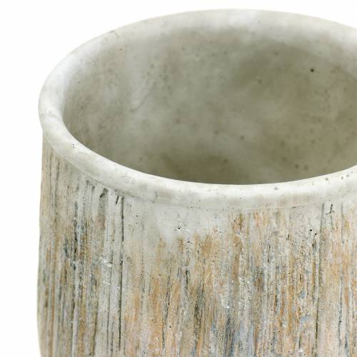 Floristik24 Jardinière nature rayé lourd Ø14cm 2 pièces