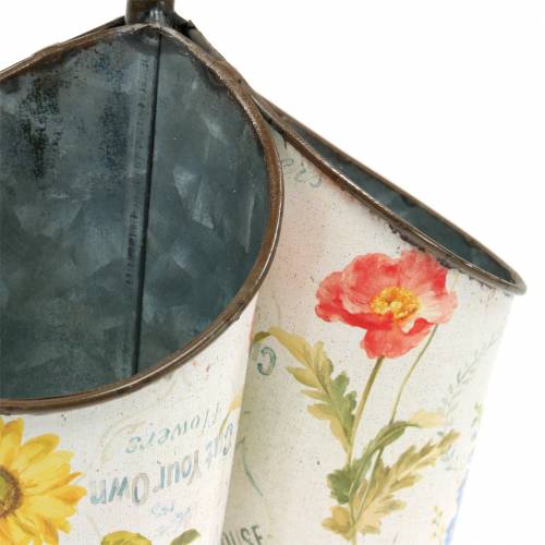 Floristik24 Cache-pot design fleur avec manche bêche 3 pièces H27cm