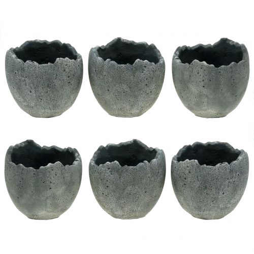 Floristik24 Cache-pot coquille d'oeuf Ø12cm H11.5cm 6pcs