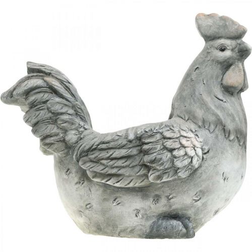 Floristik24 Poule à planter, décoration Pâques, cache-pot, ressort, poulet déco aspect béton H30cm
