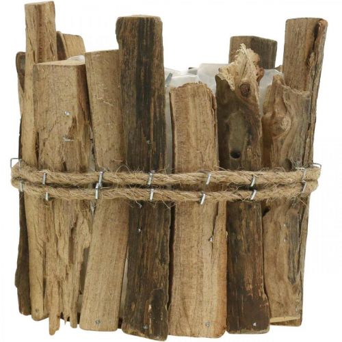 Floristik24 Cache-pot jardinière en bois rustique naturel H11,5cm Ø9cm