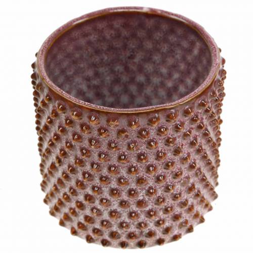 Floristik24 Jardinière en céramique émaillée rose, orange Ø7.5cm H8cm 4pcs