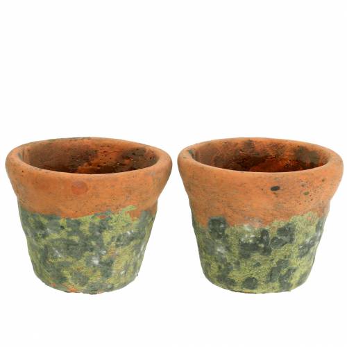 Cache-pot cache-pot vintage argile naturelle Ø14.5cm H12cm 2pcs