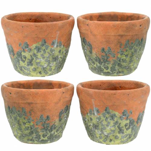 Cache pot vintage argile naturelle Ø8.5cm H7cm 4pcs