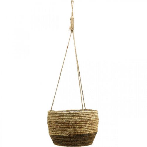 Floristik24 Panier suspendu, corbeille de feuilles de maïs, jardinière suspendue Naturel Ø28/24,5/21cm, lot de 3