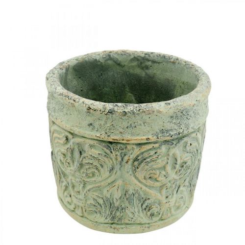 Floristik24 Cache-pot aspect antique vert, pot de fleur or béton Ø9.5cm H10.5cm