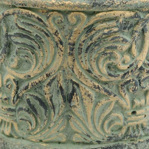 Floristik24 Jardinière aspect antique vert, pot béton doré Ø11cm H12.5cm