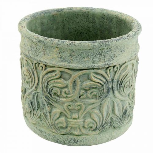 Floristik24 Jardinière aspect antique vert, cache-pot béton doré Ø13,5cm H14,5cm