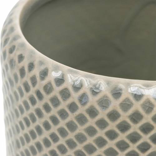 Floristik24 Jardinière en céramique, jardinière tressée, pot en céramique Ø13cm 3pcs