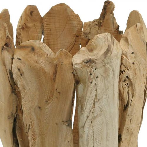 Floristik24 Cache-pot en bois de Paulownia, jardinière, décoration bois H32cm Ø28cm