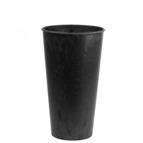 Floristik24 Vase de sol noir Vase plastique anthracite Ø17.5cm H28cm
